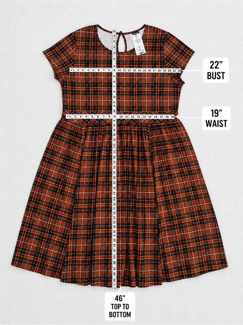 NWT! torrid Brown Black Orange Plaid Midi Dress | Back2School | Sz 2(X) 18-20 - Picture 9 of 9
